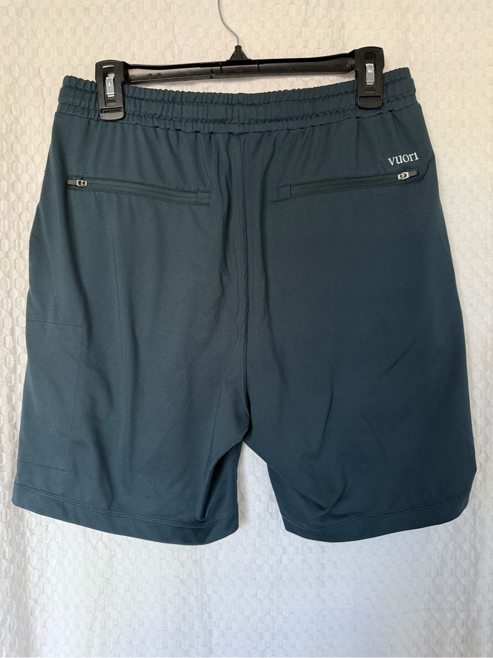 Vuori Ponto Performance Lounge Shorts Blue Green Zip Pocket Men’s Medium - Picture 4 of 7